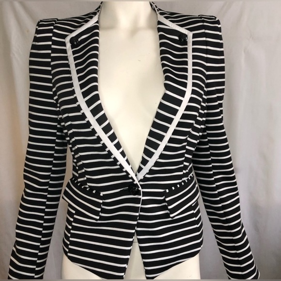 Black & white striped blazer US M - Picture 4 of 4